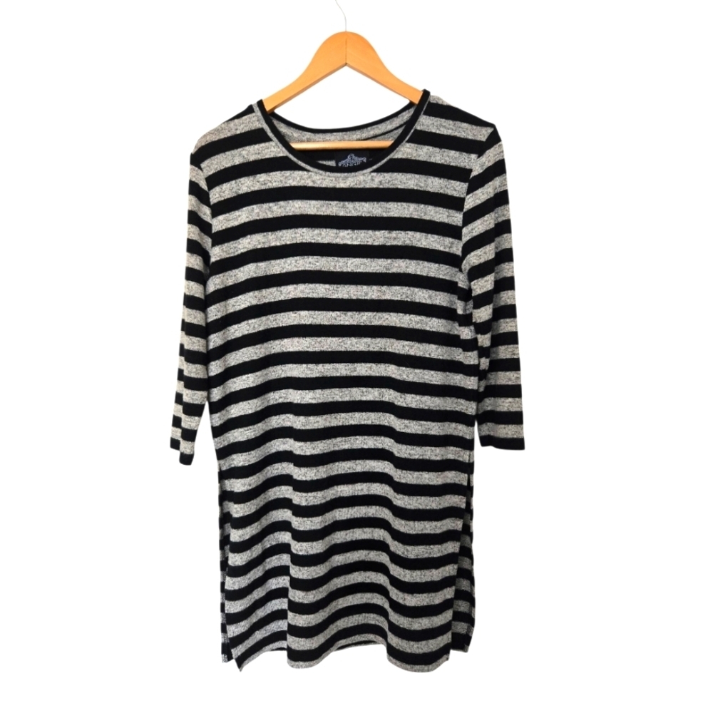 Angie Black and Gray Striped Dress Size Small